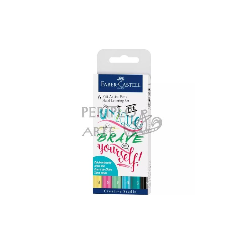 Set 6 rotuladores pincel Faber Castell Pitt Artist