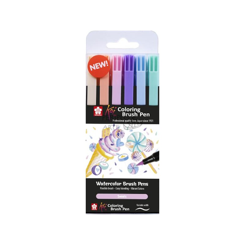 Set 6 rotuladores Koi Coloring Brush Pen Sweet