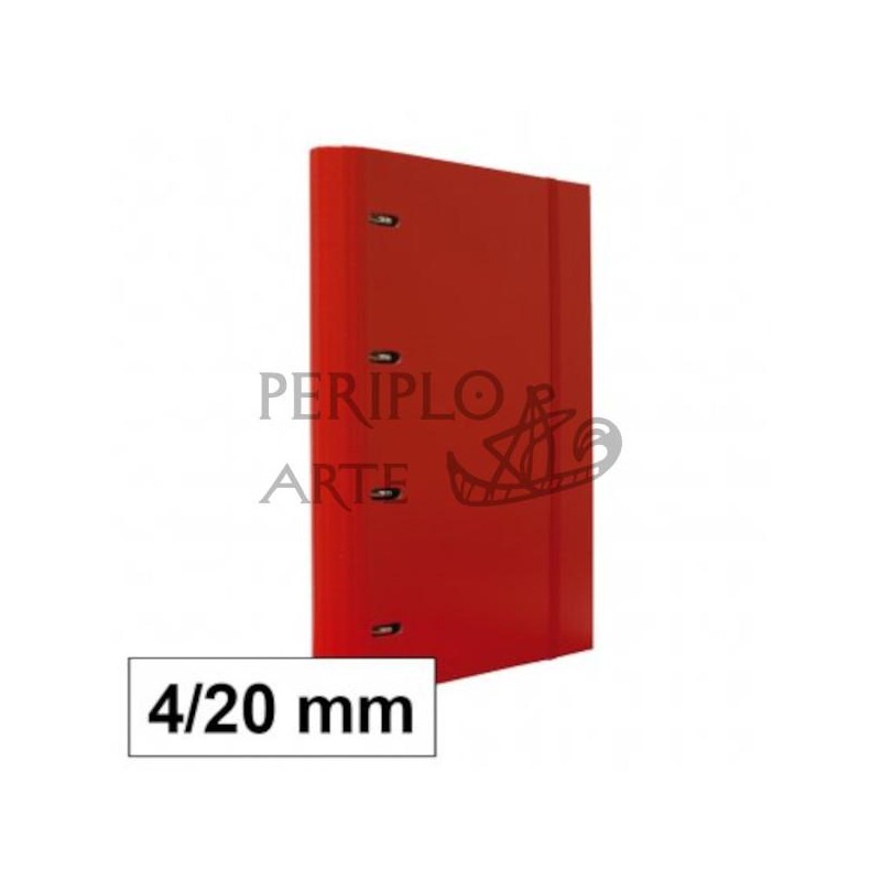 Carpeta Plus 20mm 4 anillas con recambio rojo