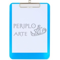 Sujeta papeles con pinza A4 regla lateral azul 