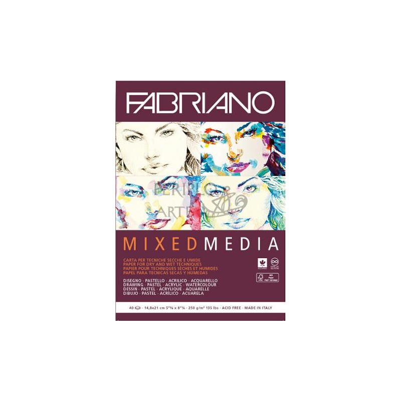 Bloc Mixed Media Fabriano A5 250g 40h