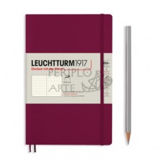 Cuaderno notas punteado B6 tapa blanda Port Red