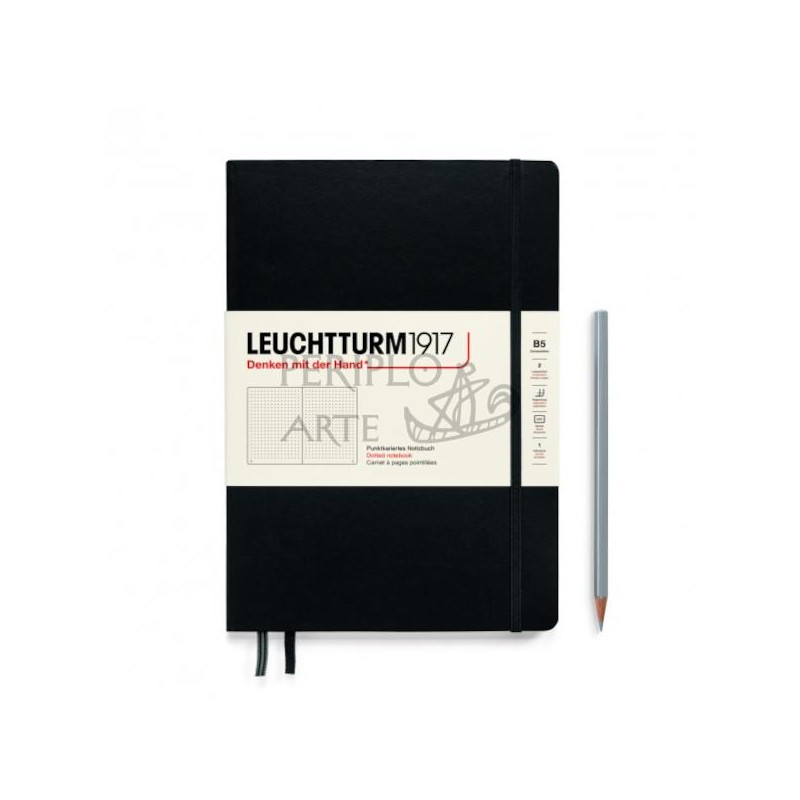 Cuaderno notas punteado B5 tapa blanda Negro