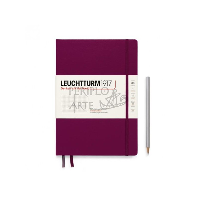 Cuaderno notas punteado B5 tapa blanda Port Red