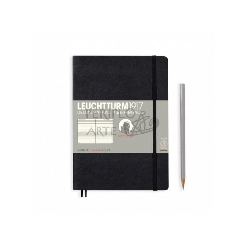 Cuaderno notas rayado A5 tapa blanda Black