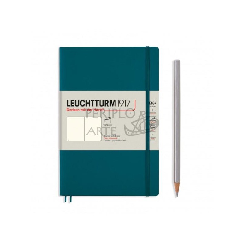 Cuaderno notas liso B6 tapa blanda Pacific Green