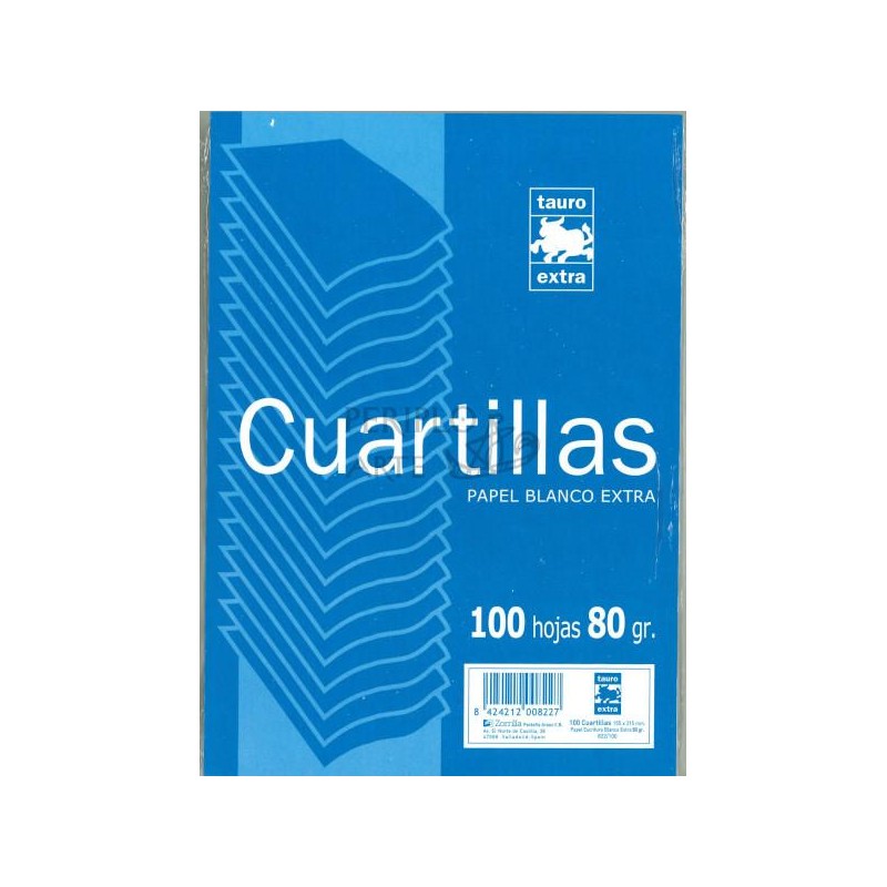 Cuartillas papel 80g paquete 500h