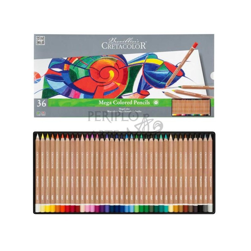 Estuche metálico 36 lápices Megacolor Cretacolor