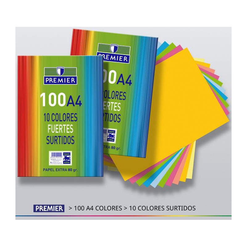 Papel A4 colores surtidos 80g 100h Premier