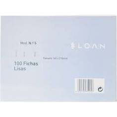 Paquete 100 fichas lisas blanca 160x215mm