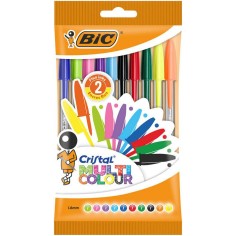 Paquete 10 bolígrafos BIC cristal colores surtidos