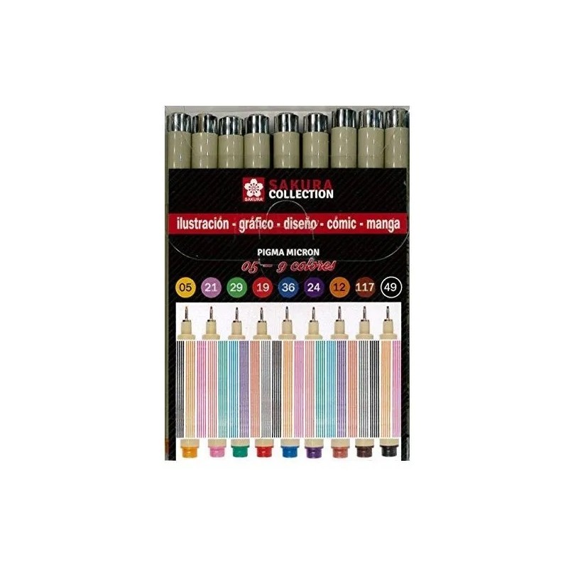 Set Pigma Micron 9 colores 05