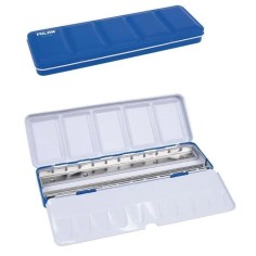 Caja metálica vacía azul 24 medios godets Milan