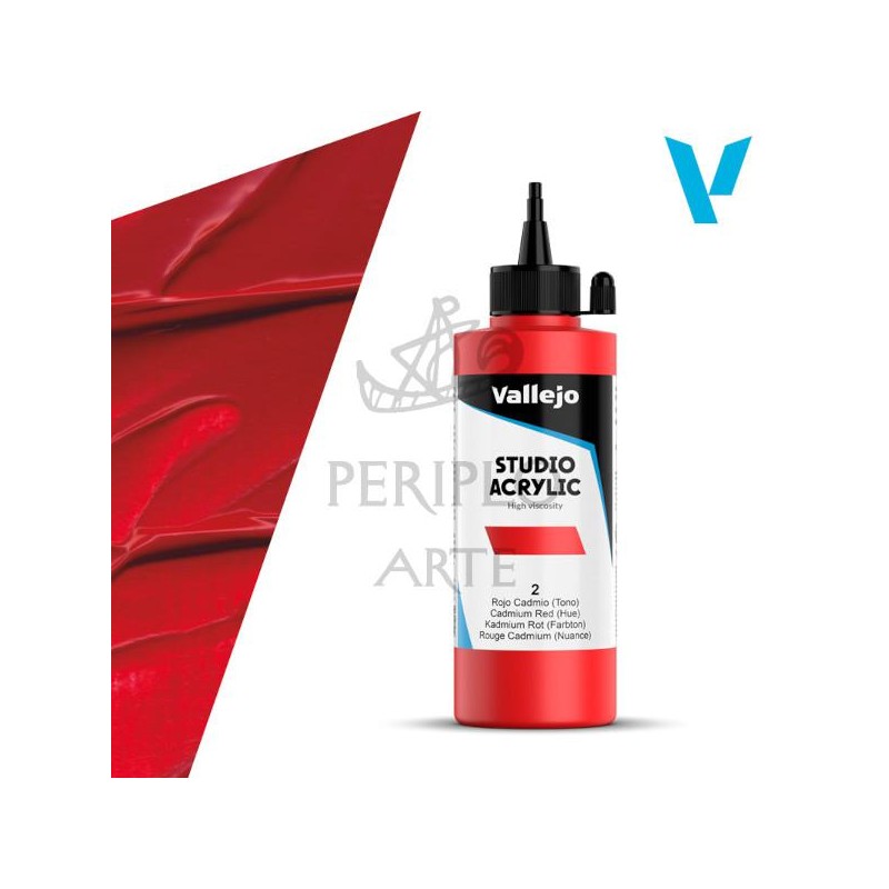 Acrílico Vallejo Studio 200ml nº2 Rojo Cadmio