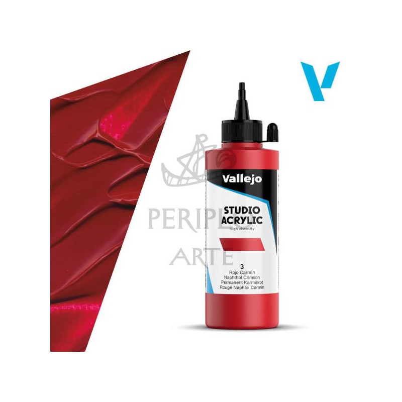 Acrílico Vallejo Studio 200ml nº3 Rojo Carmín