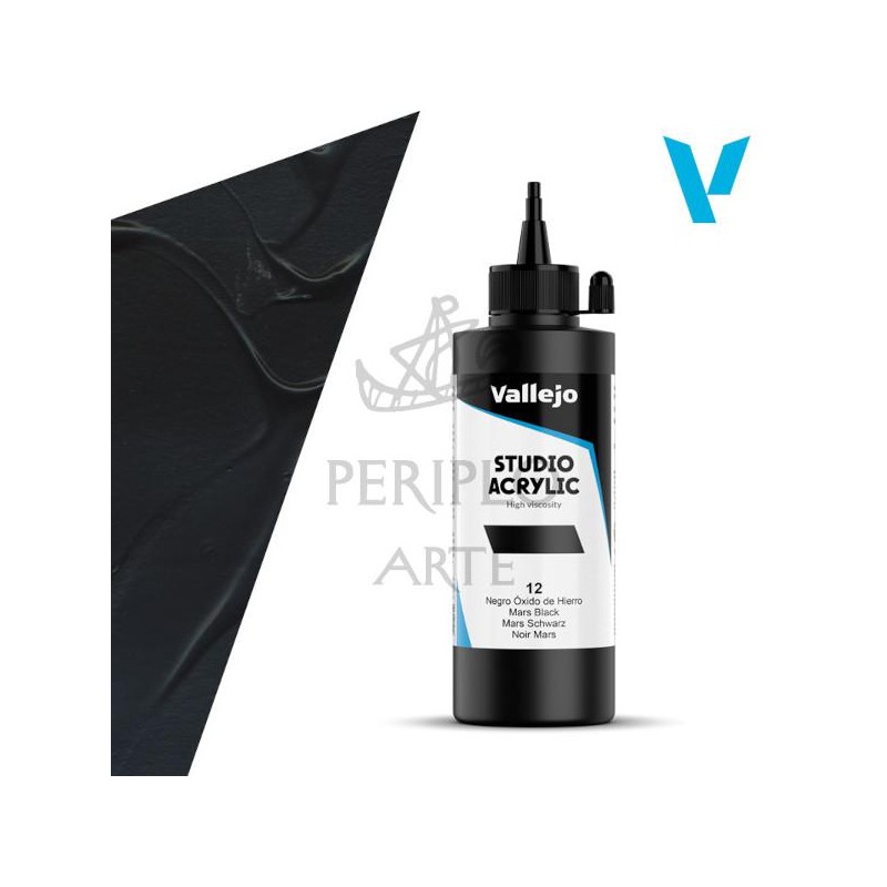 Acrílico Vallejo Studio 200ml nº12 Negro Óx Hierro