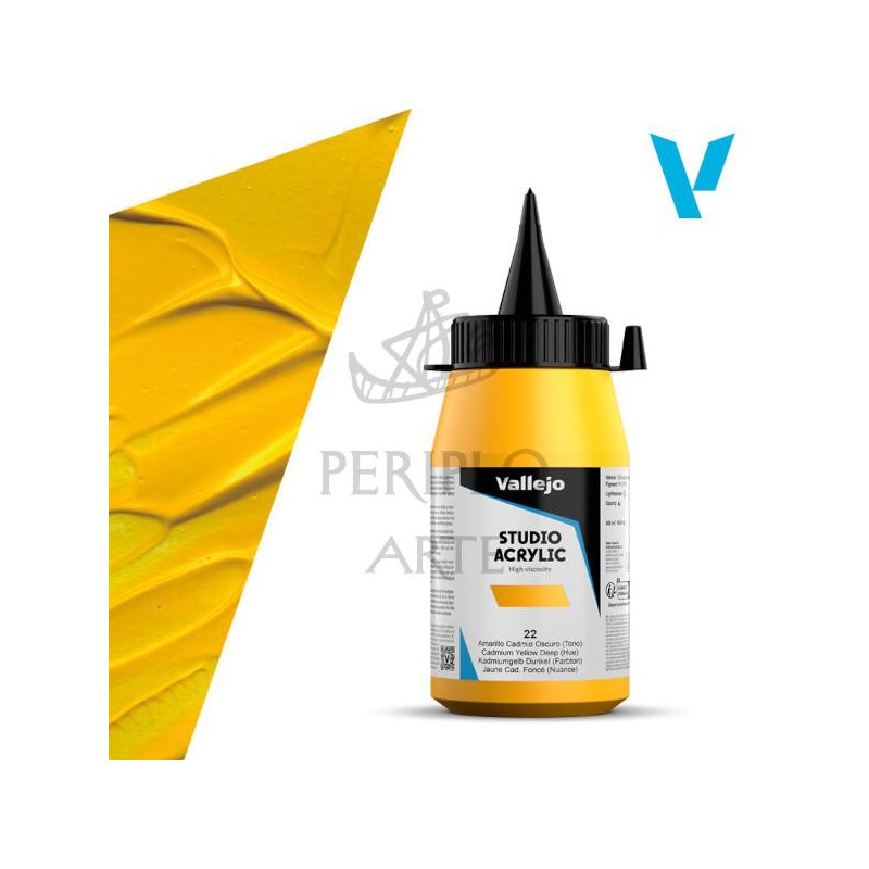 Acrílico Vallejo Studio 500ml nº22 Amarillo Cad Os