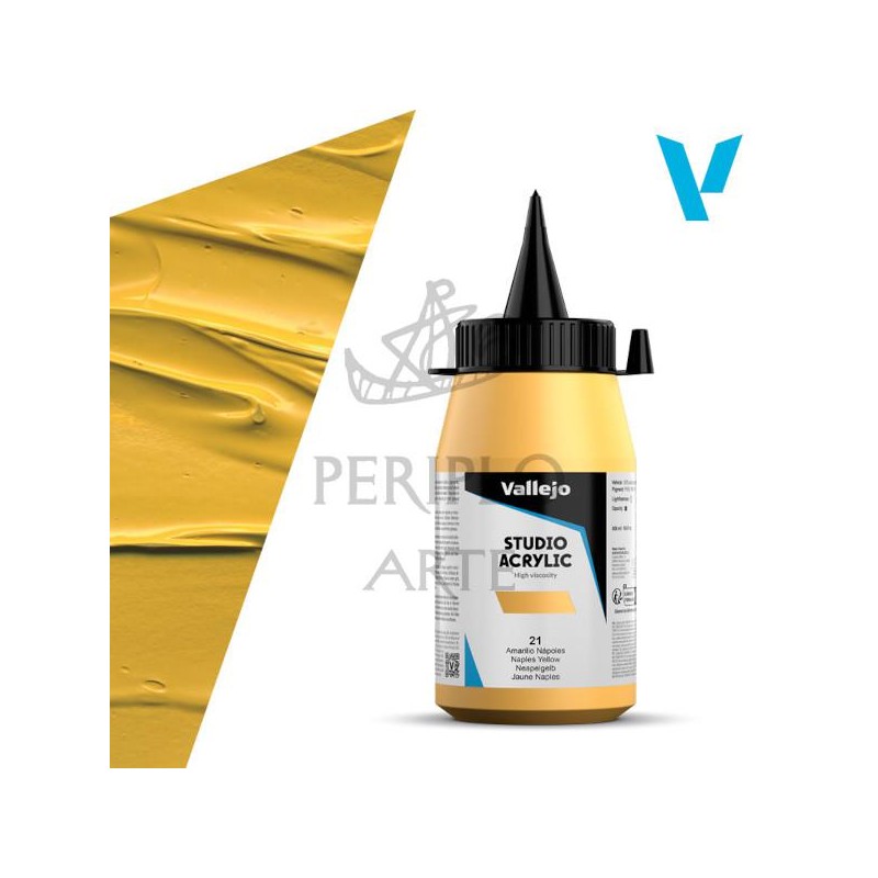 Acrílico Vallejo Studio 200ml nº21 Amarillo Nápol 