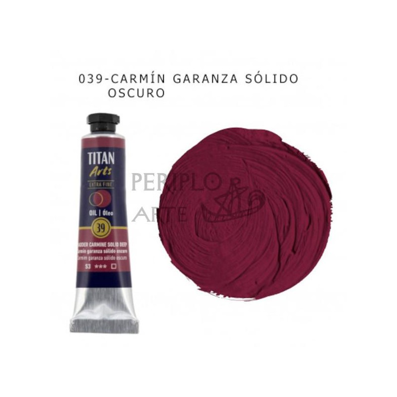 Óleo Titan Arts 20ml Carmín Garanza Sólido Osc 39