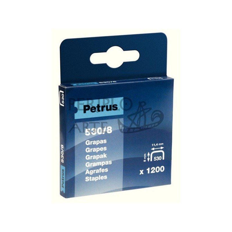 Caja 1200 grapas clavadoras Petrus 530/8