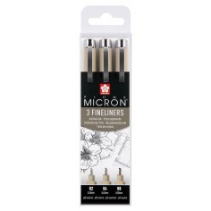 Set 3 rotuladores Pigma Micron Sakura negro