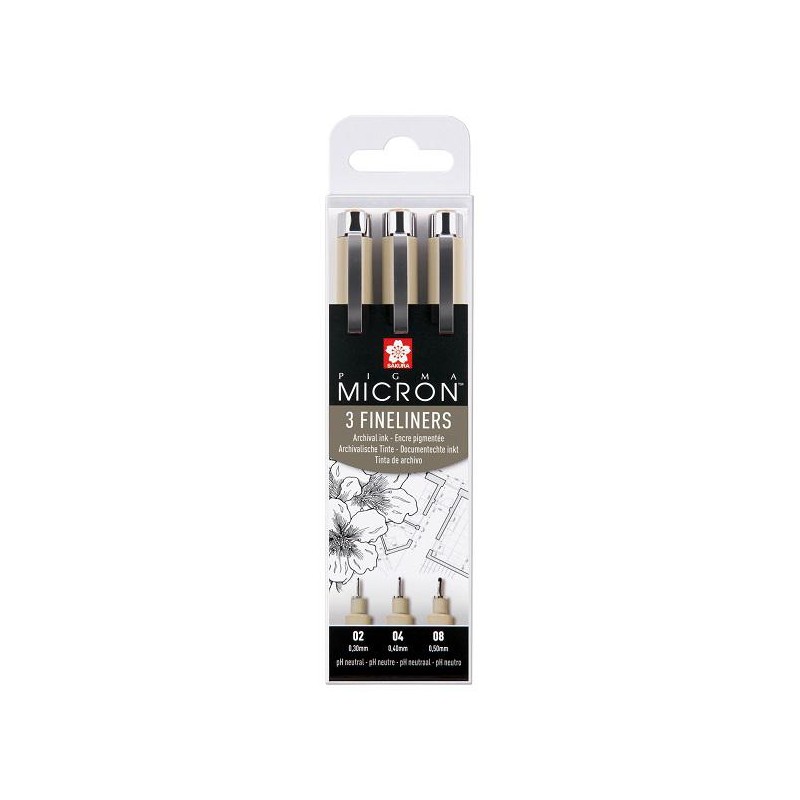 Set 3 rotuladores Pigma Micron Sakura negro