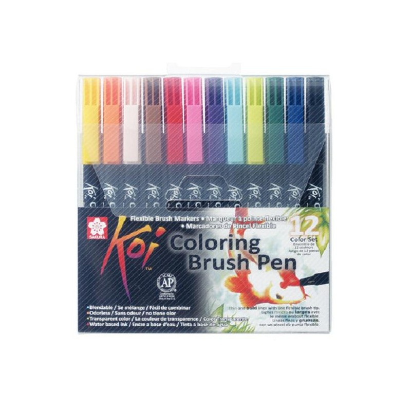 Set 6 rotuladores Koi Coloring Brush Pen Sakura