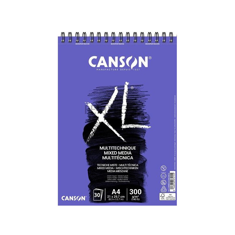 Bloc Canson XL Multitécnica A4 30h 250g