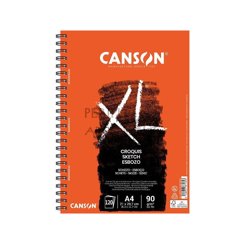 Bloc Canson XL Croquis A4 lateral 120h 90g